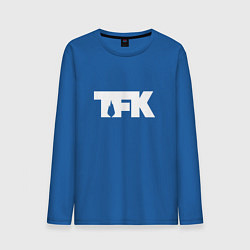 Лонгслив хлопковый мужской TFK: White Logo цвета синий — фото 1