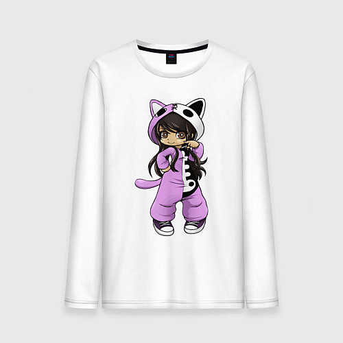 Мужской лонгслив Aphmau as a Cat / Белый – фото 1