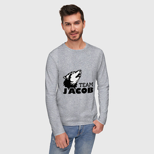 Мужской лонгслив Jacob team logo / Меланж – фото 3