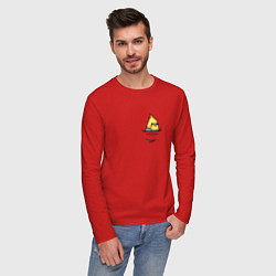 Лонгслив хлопковый мужской Попугай в кармане, цвет: красный — фото 2