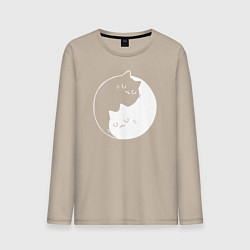 Лонгслив хлопковый мужской Котики Инь Янь, цвет: миндальный