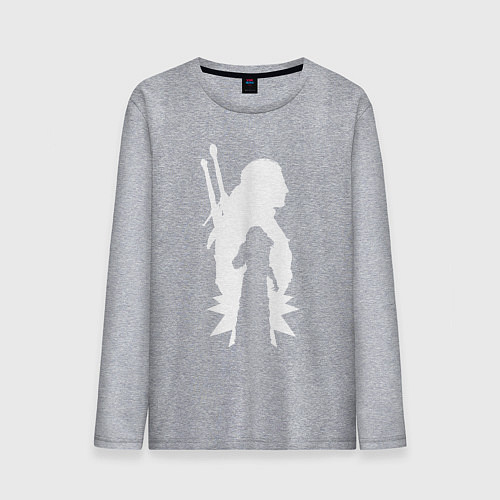 Мужской лонгслив Силуэт Ведьмака / Меланж – фото 1