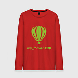 Лонгслив хлопковый мужской CorelDRAW, цвет: красный