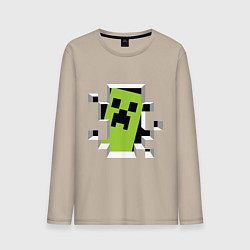 Лонгслив хлопковый мужской Crash Minecraft, цвет: миндальный