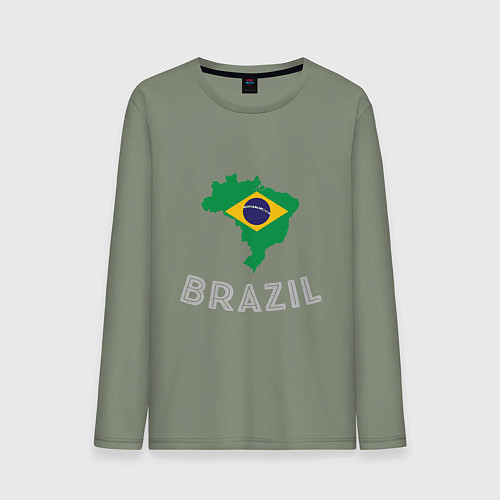 Мужской лонгслив Brazil Country / Авокадо – фото 1