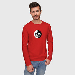 Лонгслив хлопковый мужской Street Workout Инь Янь, цвет: красный — фото 2