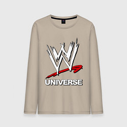 Лонгслив хлопковый мужской WWE universe, цвет: миндальный