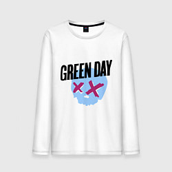 Лонгслив хлопковый мужской Green Day: Dead Skull, цвет: белый