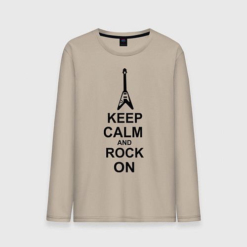 Мужской лонгслив Keep Calm & Rock On / Миндальный – фото 1