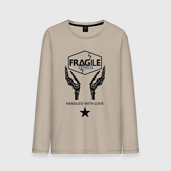 Лонгслив хлопковый мужской Fragile Express, цвет: миндальный