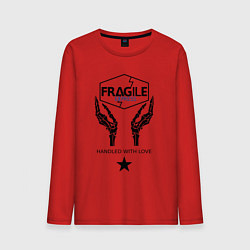 Лонгслив хлопковый мужской Fragile Express, цвет: красный