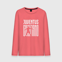 Лонгслив хлопковый мужской Juventus: Cristiano Ronaldo 7, цвет: коралловый