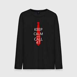 Лонгслив хлопковый мужской Keep Calm & Call 47 цвета черный — фото 1