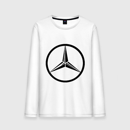 Мужской лонгслив Mercedes-Benz logo / Белый – фото 1