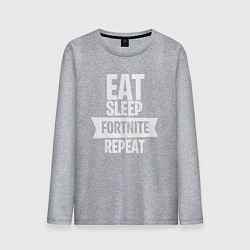 Лонгслив хлопковый мужской Eat Sleep Fortnite Repeat, цвет: меланж