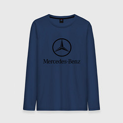 Лонгслив хлопковый мужской Logo Mercedes-Benz цвета тёмно-синий — фото 1