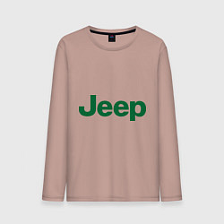 Лонгслив хлопковый мужской Logo Jeep, цвет: пыльно-розовый