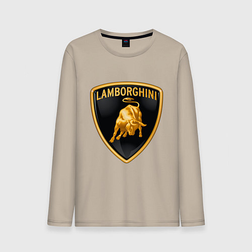 Мужской лонгслив Lamborghini logo / Миндальный – фото 1