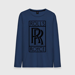 Лонгслив хлопковый мужской Rolls-Royce logo, цвет: тёмно-синий