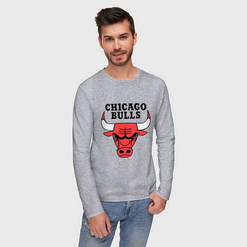 Мужской лонгслив Chicago Bulls / Меланж – фото 3