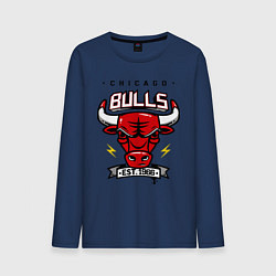 Лонгслив хлопковый мужской Chicago Bulls est. 1966, цвет: тёмно-синий
