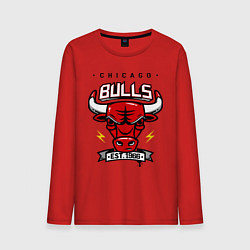 Лонгслив хлопковый мужской Chicago Bulls est. 1966, цвет: красный