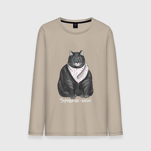 Мужской лонгслив Черешню неси / Миндальный – фото 1
