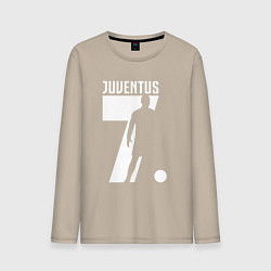 Лонгслив хлопковый мужской Juventus: Ronaldo 7, цвет: миндальный