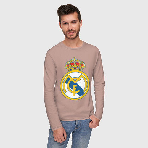 Мужской лонгслив Real Madrid FC / Пыльно-розовый – фото 3