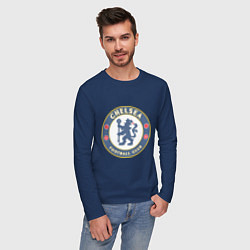 Лонгслив хлопковый мужской Chelsea FC, цвет: тёмно-синий — фото 2