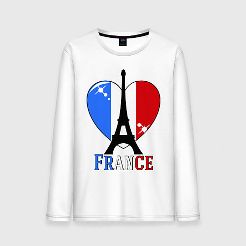 Мужской лонгслив France Love / Белый – фото 1