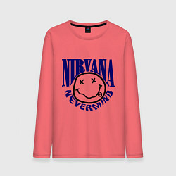 Лонгслив хлопковый мужской Nevermind Nirvana, цвет: коралловый