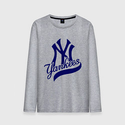 Лонгслив хлопковый мужской NY - Yankees, цвет: меланж