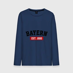 Лонгслив хлопковый мужской FC Bayern Est. 1900, цвет: тёмно-синий