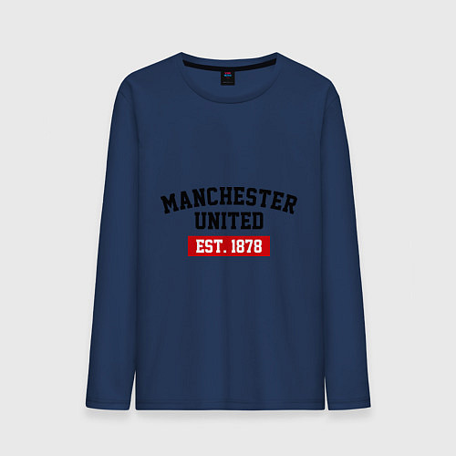 Мужской лонгслив FC Manchester United Est. 1878 / Тёмно-синий – фото 1