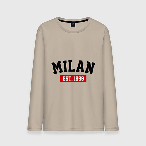 Мужской лонгслив FC Milan Est. 1899 / Миндальный – фото 1