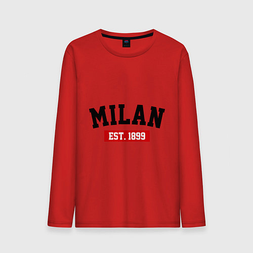 Мужской лонгслив FC Milan Est. 1899 / Красный – фото 1