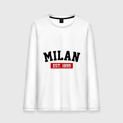 Лонгслив хлопковый мужской FC Milan Est. 1899, цвет: белый