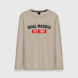 Лонгслив хлопковый мужской FC Real Madrid Est. 1902, цвет: миндальный