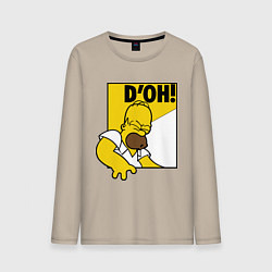 Лонгслив хлопковый мужской Homer D'OH!, цвет: миндальный