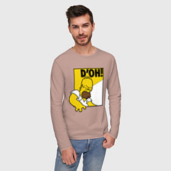 Лонгслив хлопковый мужской Homer D'OH!, цвет: пыльно-розовый — фото 2