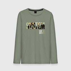 Лонгслив хлопковый мужской System of a Down, цвет: авокадо
