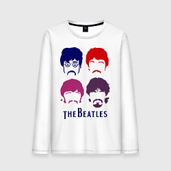Лонгслив хлопковый мужской The Beatles faces, цвет: белый