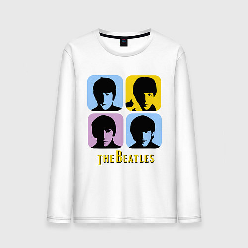 Мужской лонгслив The Beatles: pop-art / Белый – фото 1