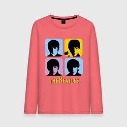 Лонгслив хлопковый мужской The Beatles: pop-art, цвет: коралловый