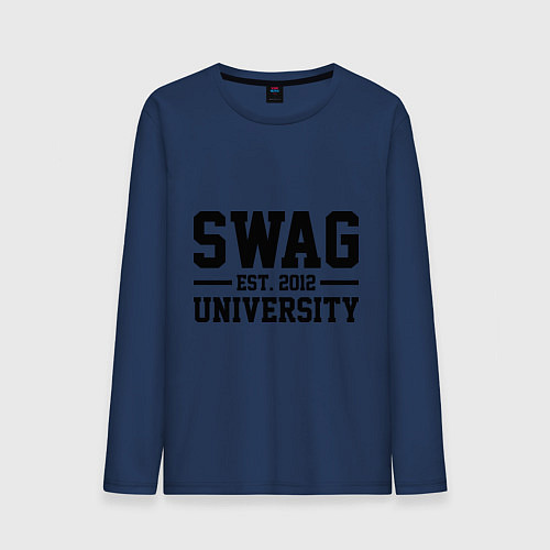 Мужской лонгслив Swag University / Тёмно-синий – фото 1