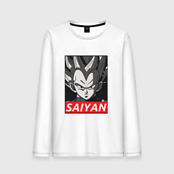 Лонгслив хлопковый мужской SAIYAN OBEY, цвет: белый