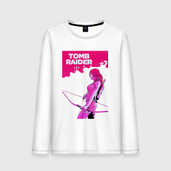 Лонгслив хлопковый мужской Tomb Raider: Pink Style, цвет: белый