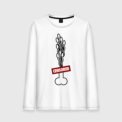 Мужской лонгслив Funny Penis / Белый – фото 1