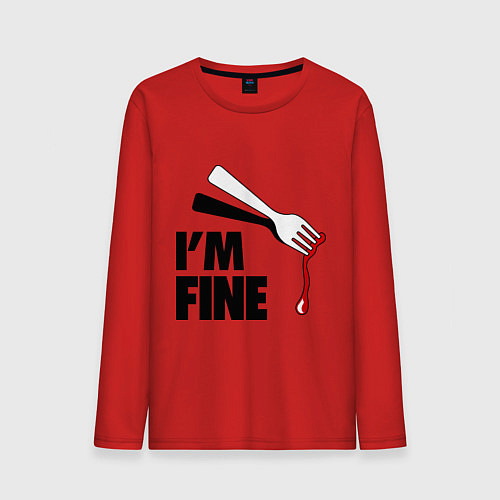 Мужской лонгслив Im Fine Fork / Красный – фото 1